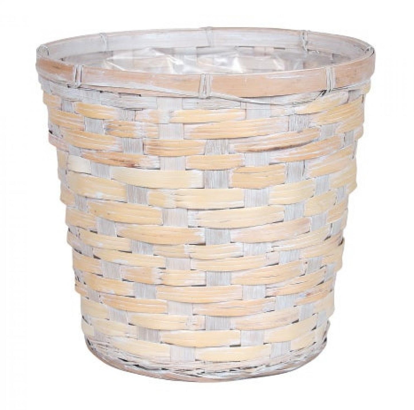 White Washed Basket Shaped Planter