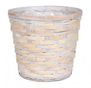 White Washed Basket Shaped Planter