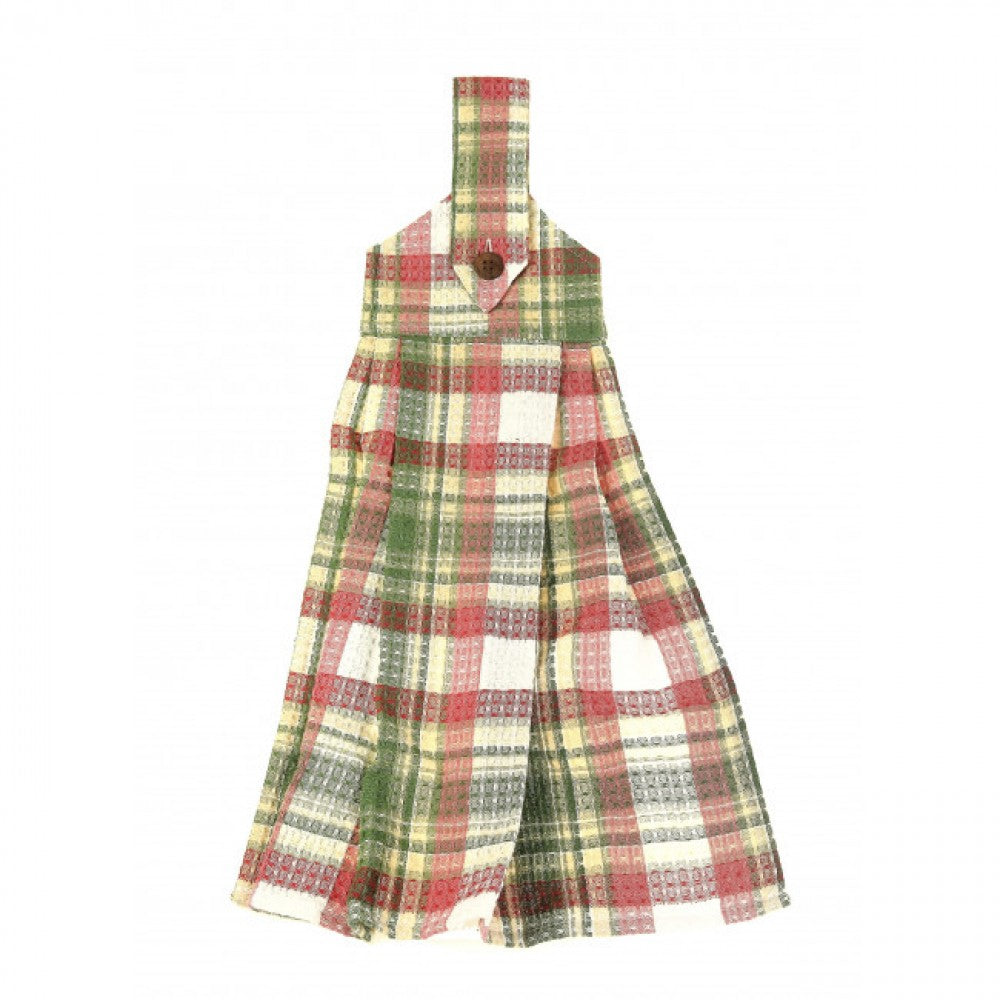 Summer Blush Check Pattern Hanging Tea Towel