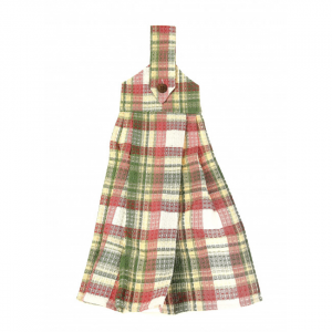 Summer Blush Check Pattern Hanging Tea Towel