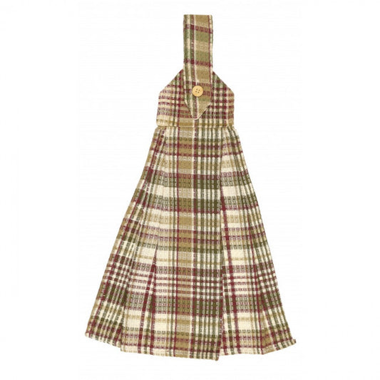 Rosemary Check Pattern Hanging Tea Towel