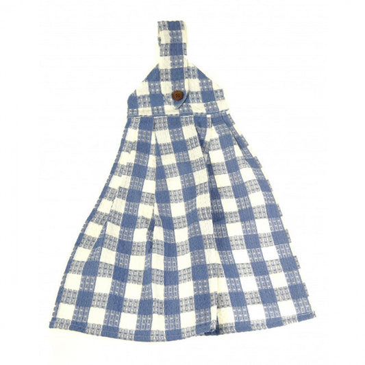 Toro Blue Check Pattern Hanging Tea Towel