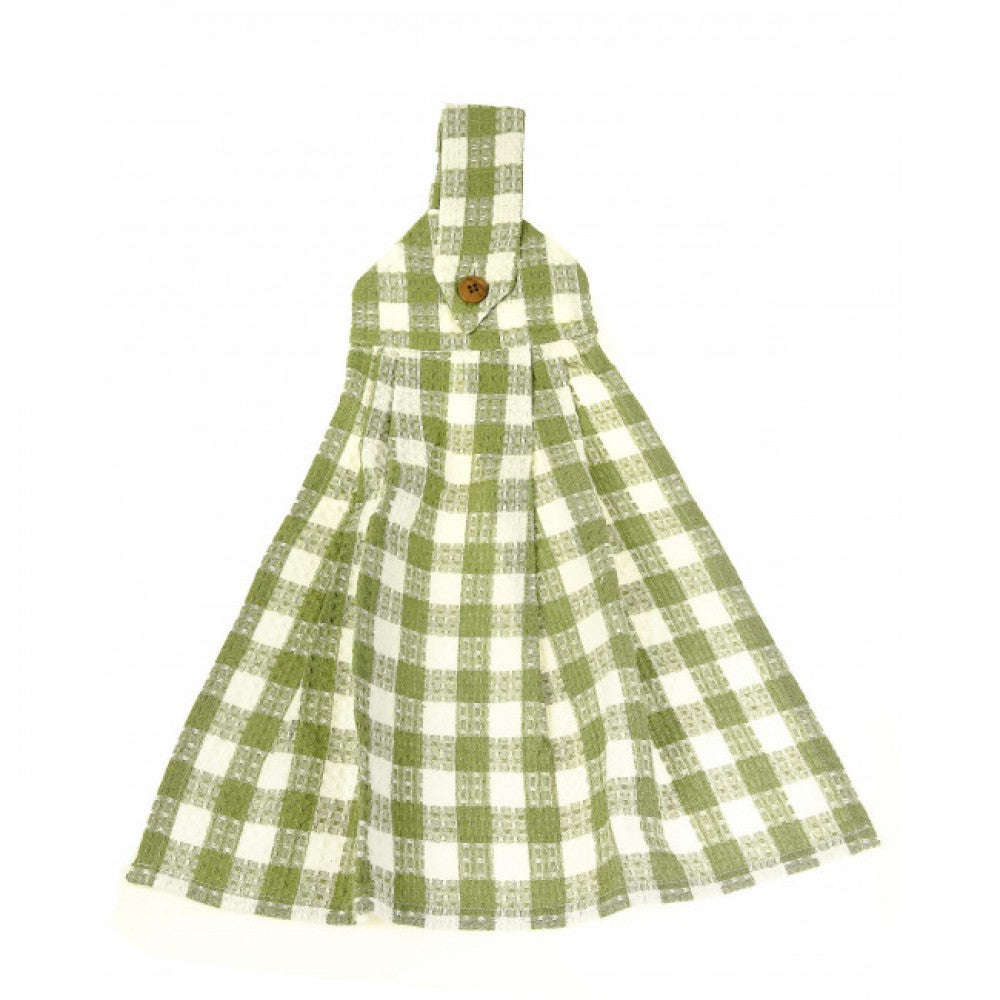 Toro Green Check Pattern Hanging Tea Towel