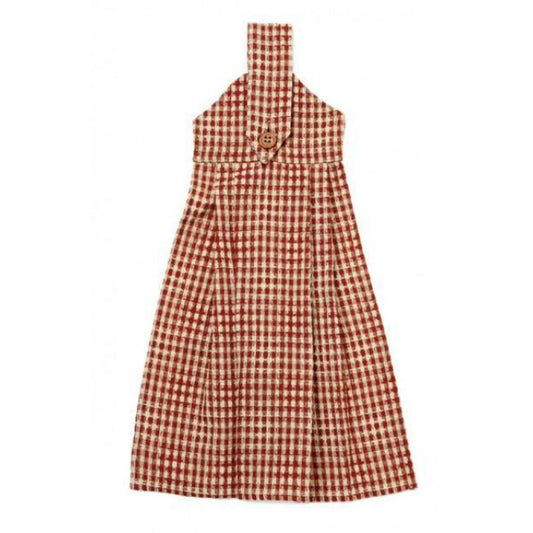 Berryvine Burgundy Check Pattern Hanging Tea Towel