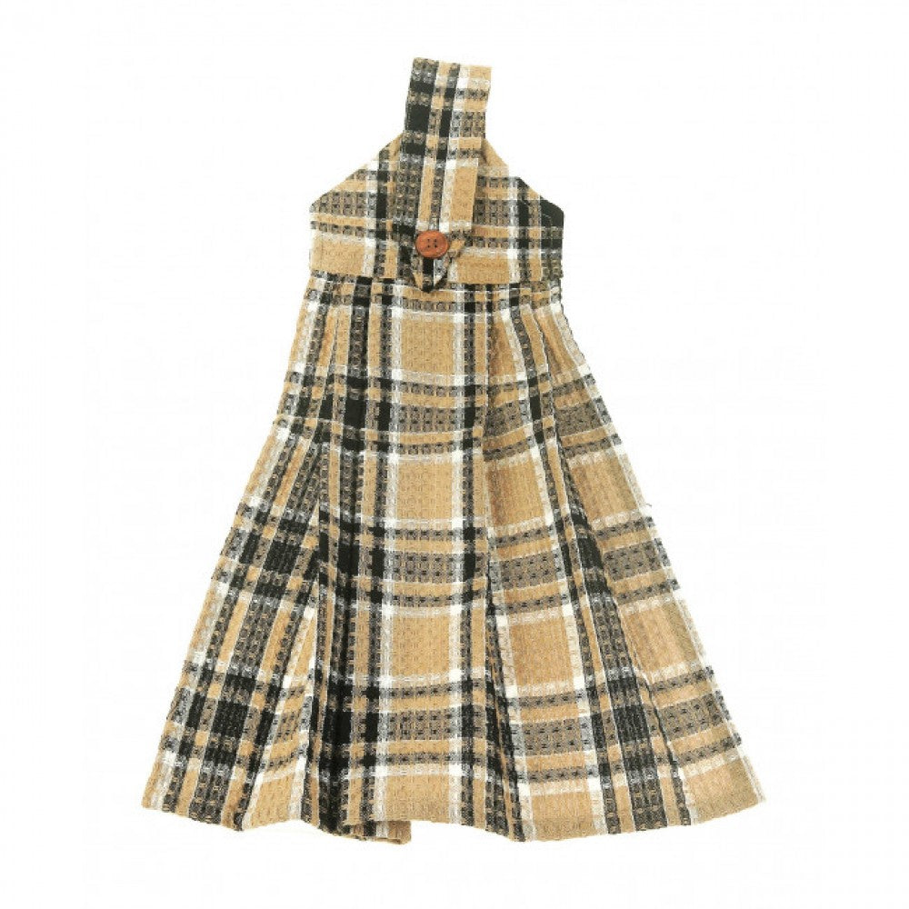 Black Haze Check Pattern Hanging Tea Towel