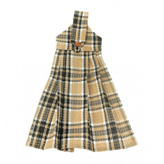 Black Haze Check Pattern Hanging Tea Towel