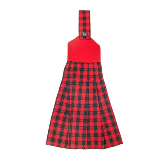 Buffalo Check Red Plaid Pattern Hanging Tea Towel