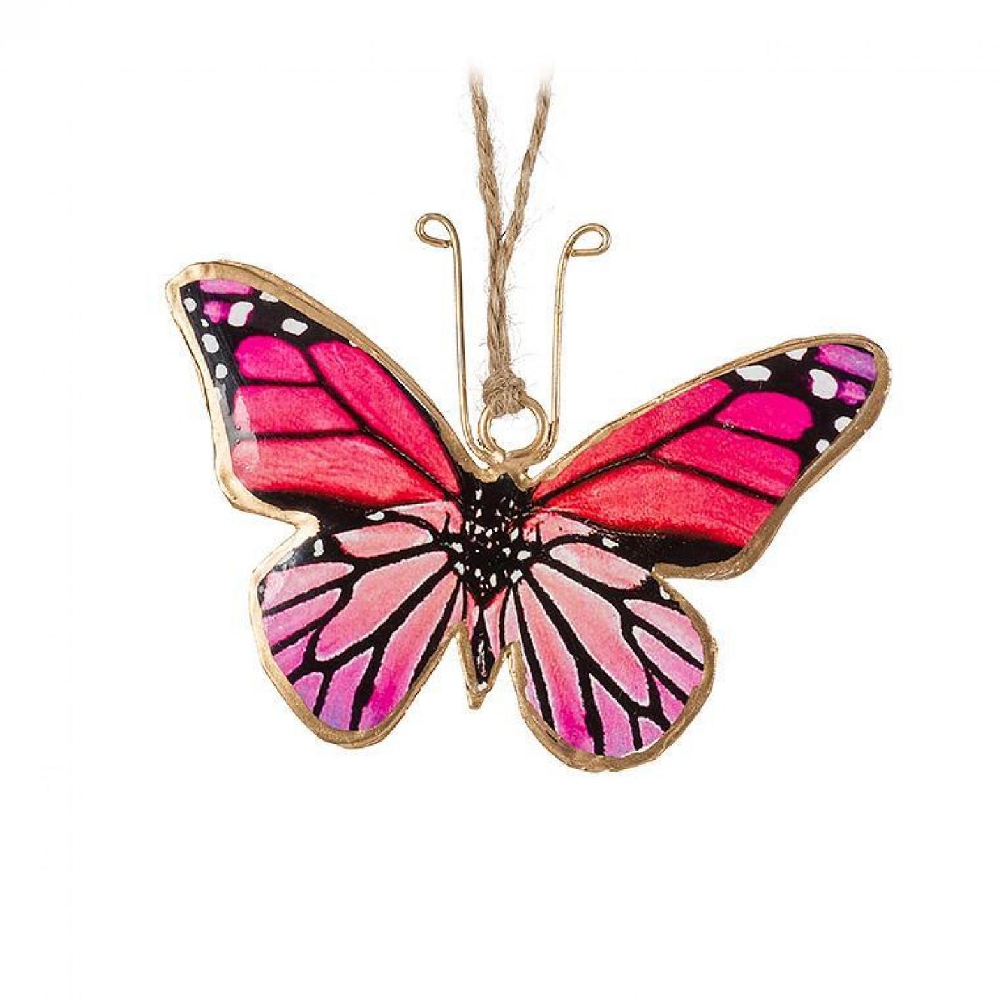 Set Of 6 Assorted Colorful Butterflies Ornaments