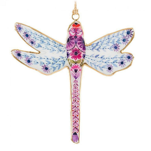 Set of 12 Pink And Blue Dragonfly Ornament