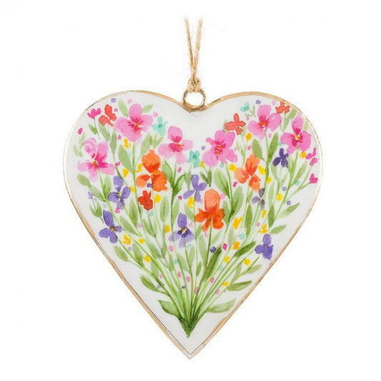 Set of 12 Field Of Flowers On A Heart Ornament