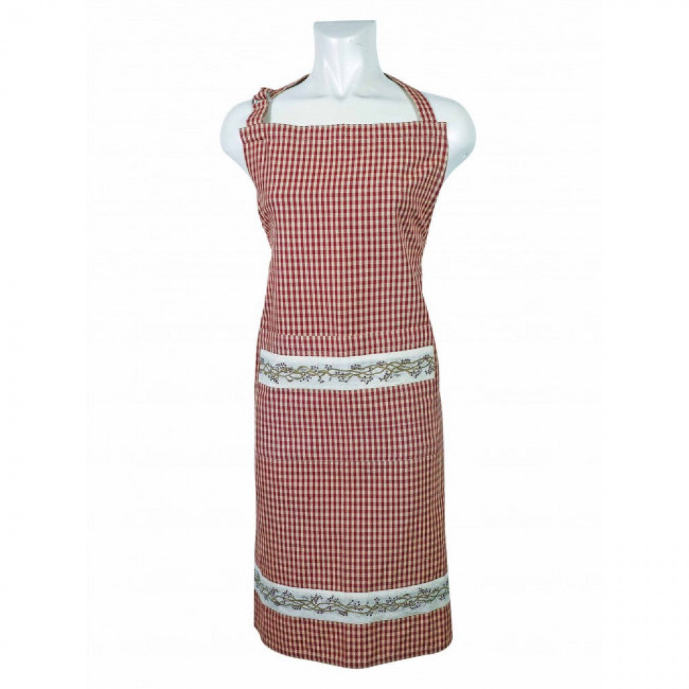 Berryvine Burgundy Check Pattern Apron