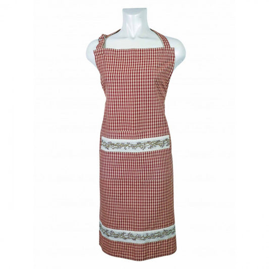 Berryvine Burgundy Check Pattern Apron