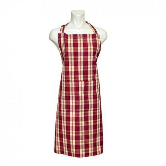 Burgundy Checks Apron