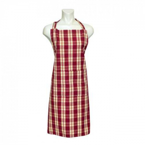 Burgundy Checks Apron