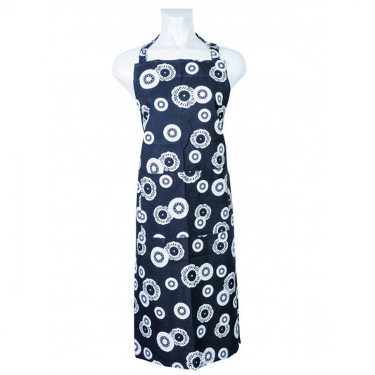 Black With White Circles Print Apron