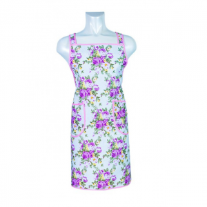 Purple Florals Print Apron