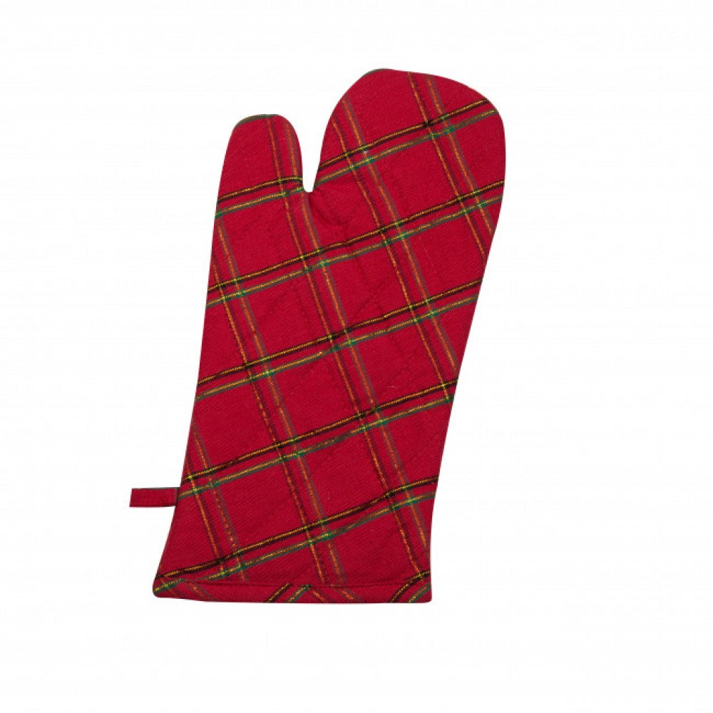 Set Of 2 Deerprook Check Pattern Oven Mitts