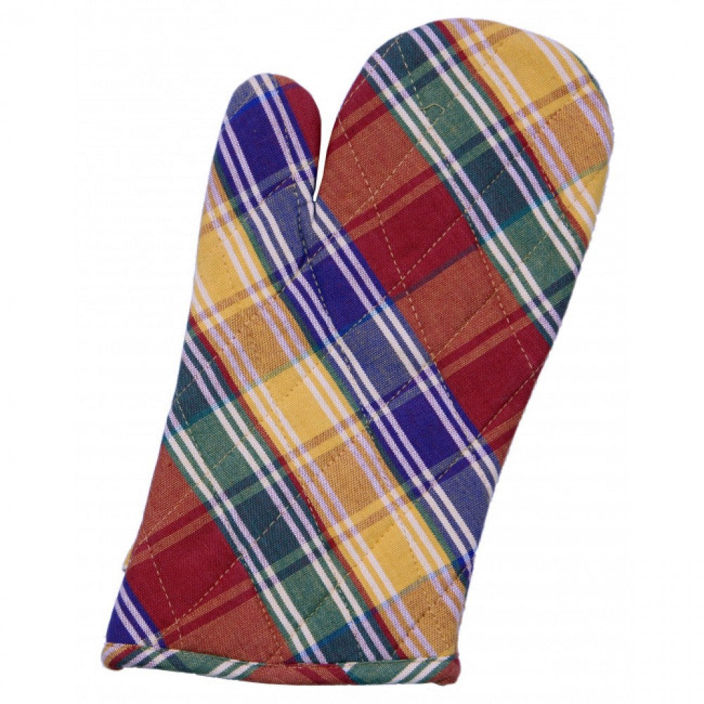 Set Of 2 Harvest Check Pattern Oven Mitts