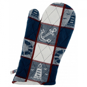 Set Of 2 Nautical Pattern Oven Mitt