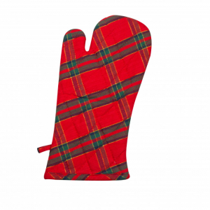 Set Of 2 Belvedere Red Lurex Checks Oven Mitts