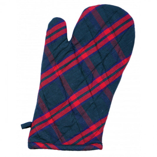 Set Of 2 Belvedere Green Check Pattern Ribbed Oven Mitts