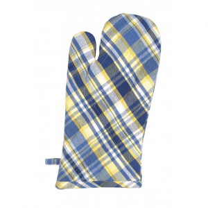 Set Of 2 Bluestone Check Pattern Oven Mitts