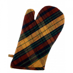 Set Of 2 Sunset Check Pattern Oven Mitts