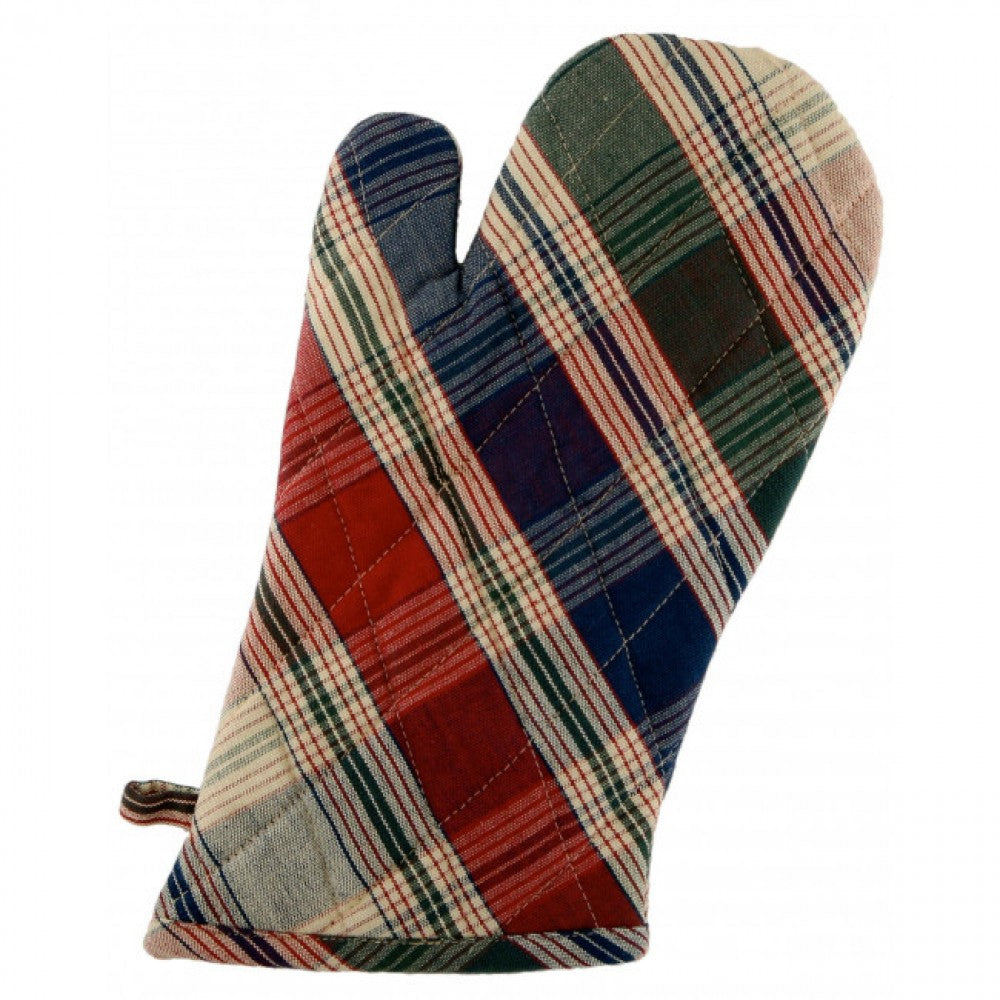 Set Of 2 Moorpark Jewel Tones Check Pattern Oven Mitts