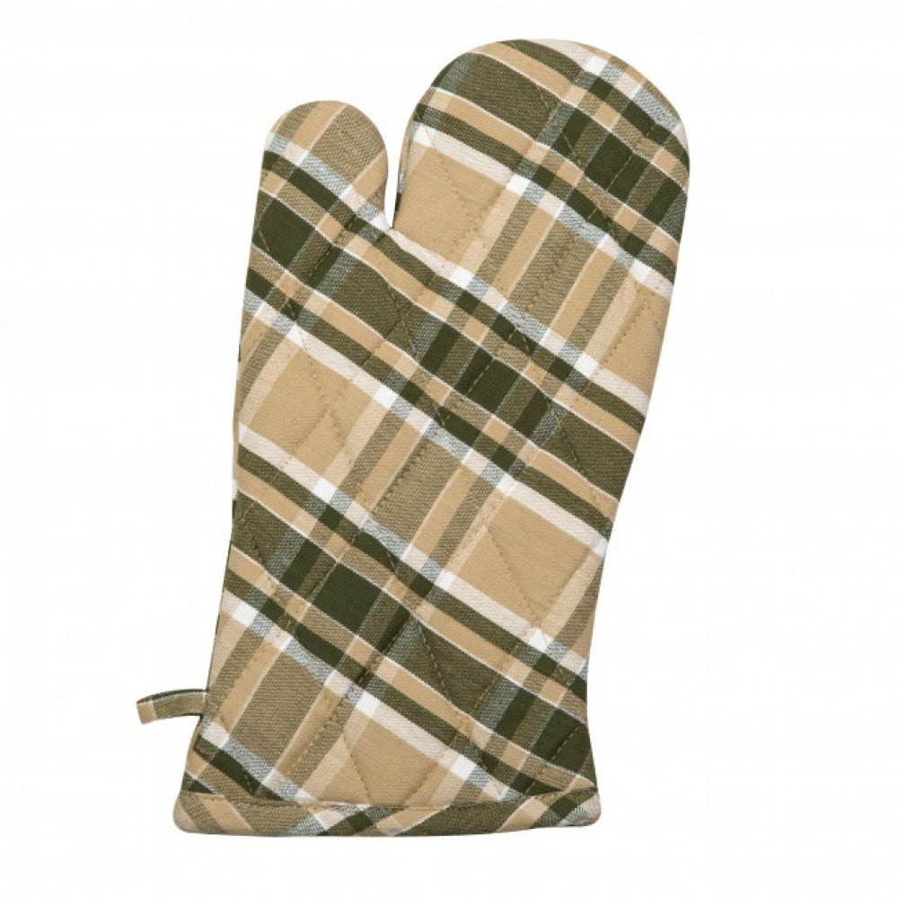 Set Of 2 Tulsi Check Pattern Oven Mitts