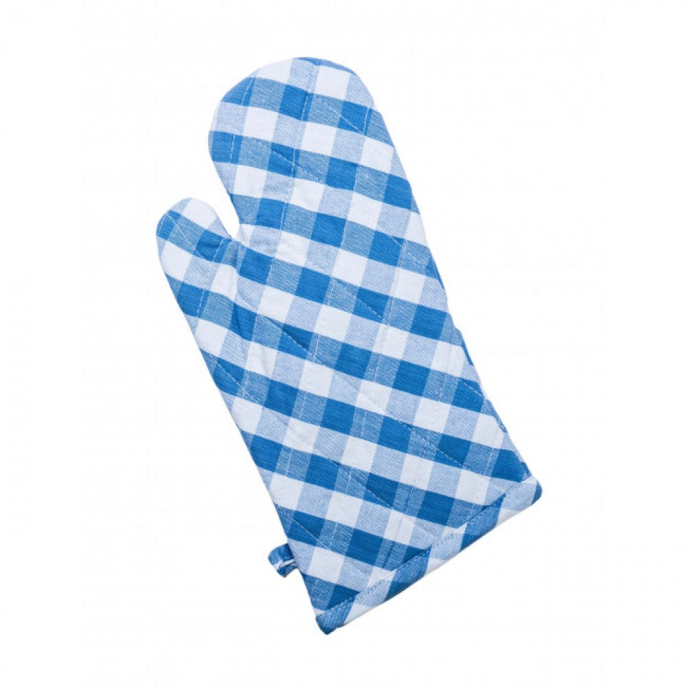 Set Of 2 Toro Blue Check Pattern Oven Mitts