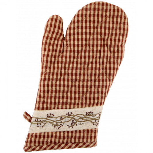 Set Of 2 Berryvine Burgundy Check Oven Mitts