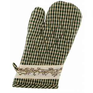 Set Of 2 Berryvine Green Check Oven Mitts