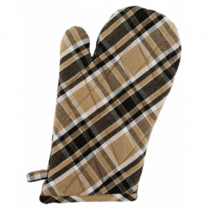 Set Of 2 Black Haze Check Pattern Oven Mitts