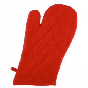 Set Of 2 Red With Diamond Pattern Oven Mitt