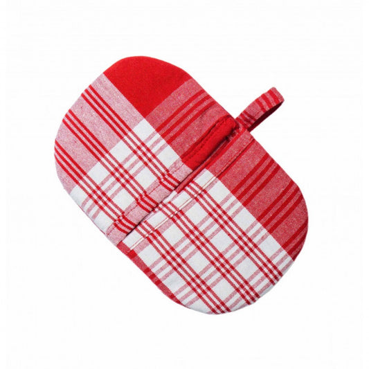 Set Of 2 Stone Red Plaid Pattern Microwave Oven Mitts