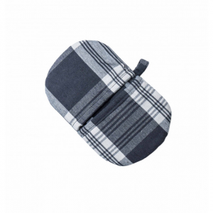 Set Of 2 Gray Stone Plaid Pattern Microwave Oven Mitts