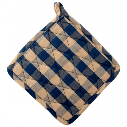 Set Of 2 Navy Check Pot Holder