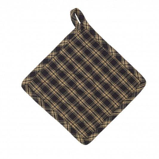 Set Of 2 Salt And Pepper Check Pattern Pot Holder