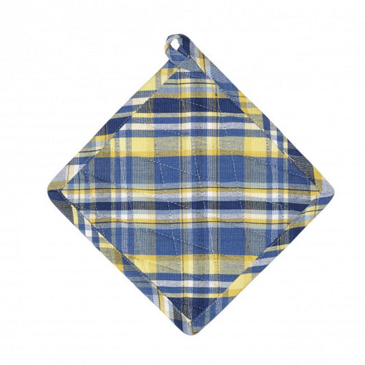 Set Of 2 Bluestone Check Pattern Pot Holder