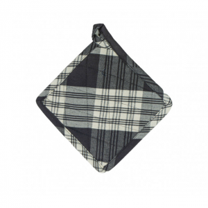 Set Of 2 Stone Grey Plaid Pot Holder