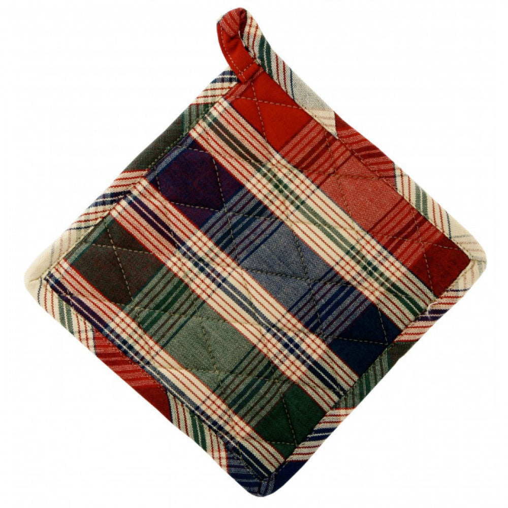 Set Of 2 Moorpark Jewel Tone Check Pattern Pot Holder