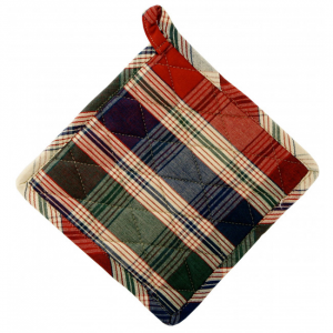 Set Of 2 Moorpark Jewel Tone Check Pattern Pot Holder