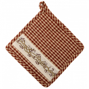 Set Of 2 Berryvine Burgundy Check Pattern Pot Holder