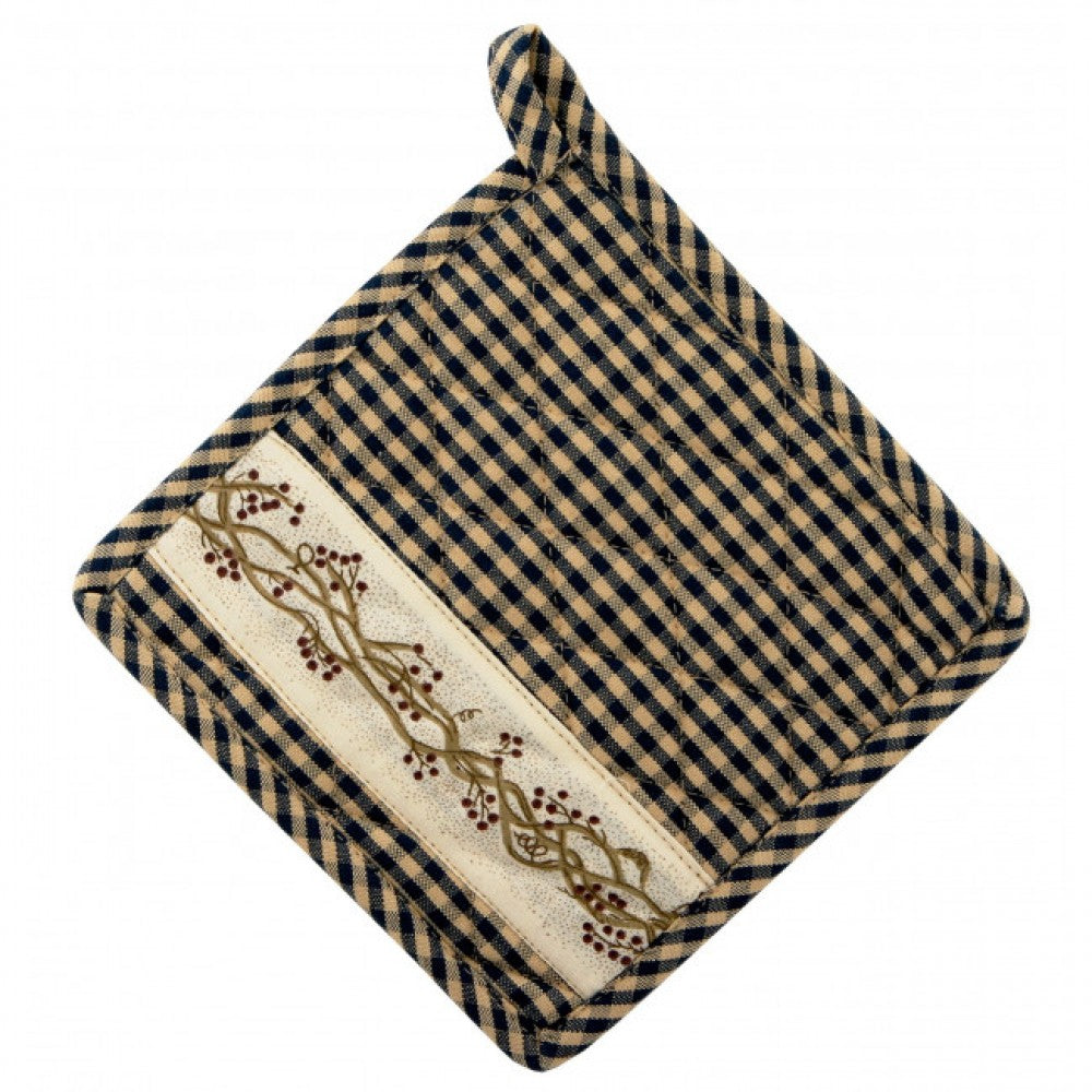 Set Of 2 Berryvine Navy Check Pattern Pot Holder