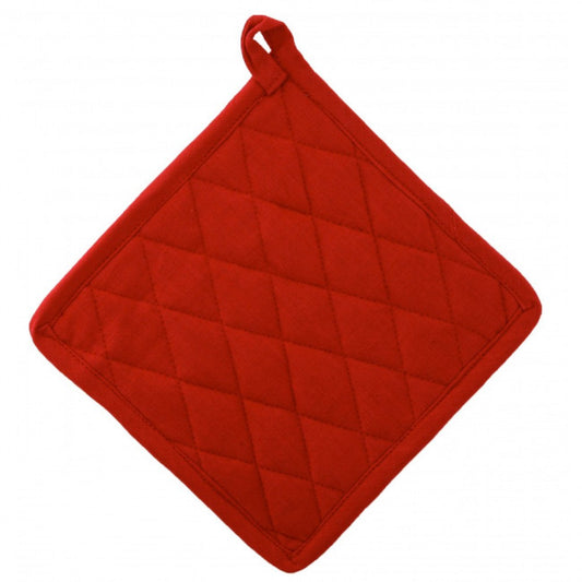 Set Of 2 Red With Diamond Pattern Pot Holder