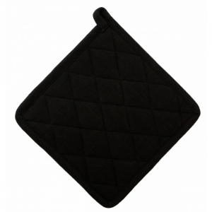 Set Of 2 Black With Diamond Pattern Pot Holder