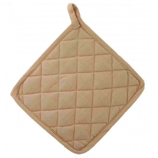 Set Of 2 Beige With Diamond Pattern Pot Holder