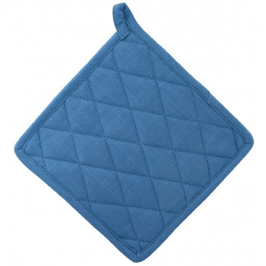 Set Of 2 Blue With Diamond Pattern Pot Holder