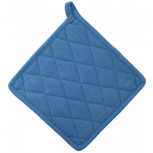 Set Of 2 Blue With Diamond Pattern Pot Holder