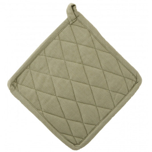 Set Of 2 Sage Green With Diamond Pattern Pot Holder